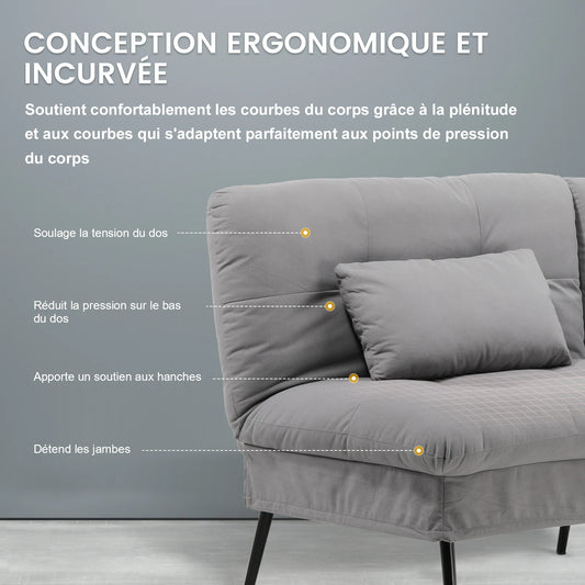 Canapé Cosiva Luna – 3 places convertible en peluche