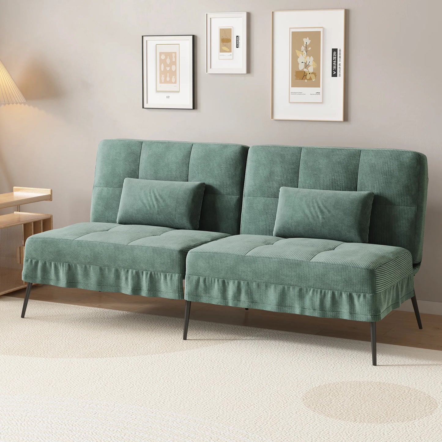 Canapé Cosiva Luna – 3 places convertible en peluche