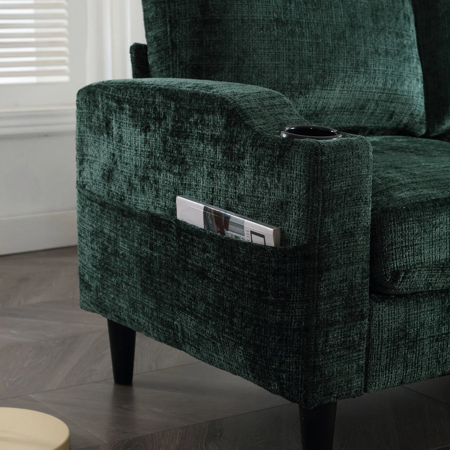 Cosiva Armonia – Canapé 4 places en chenille avec rangement intégré