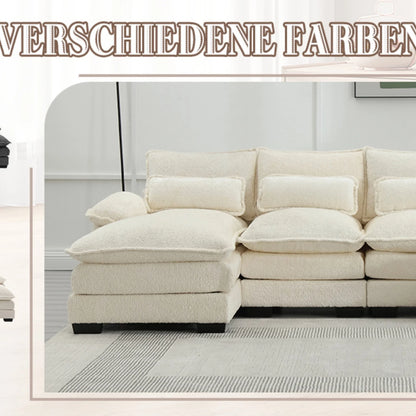 Cosiva Taviano – Canapé d’angle modulable en U avec coussins lombaires