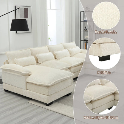 Cosiva Taviano – Canapé d’angle modulable en U avec coussins lombaires