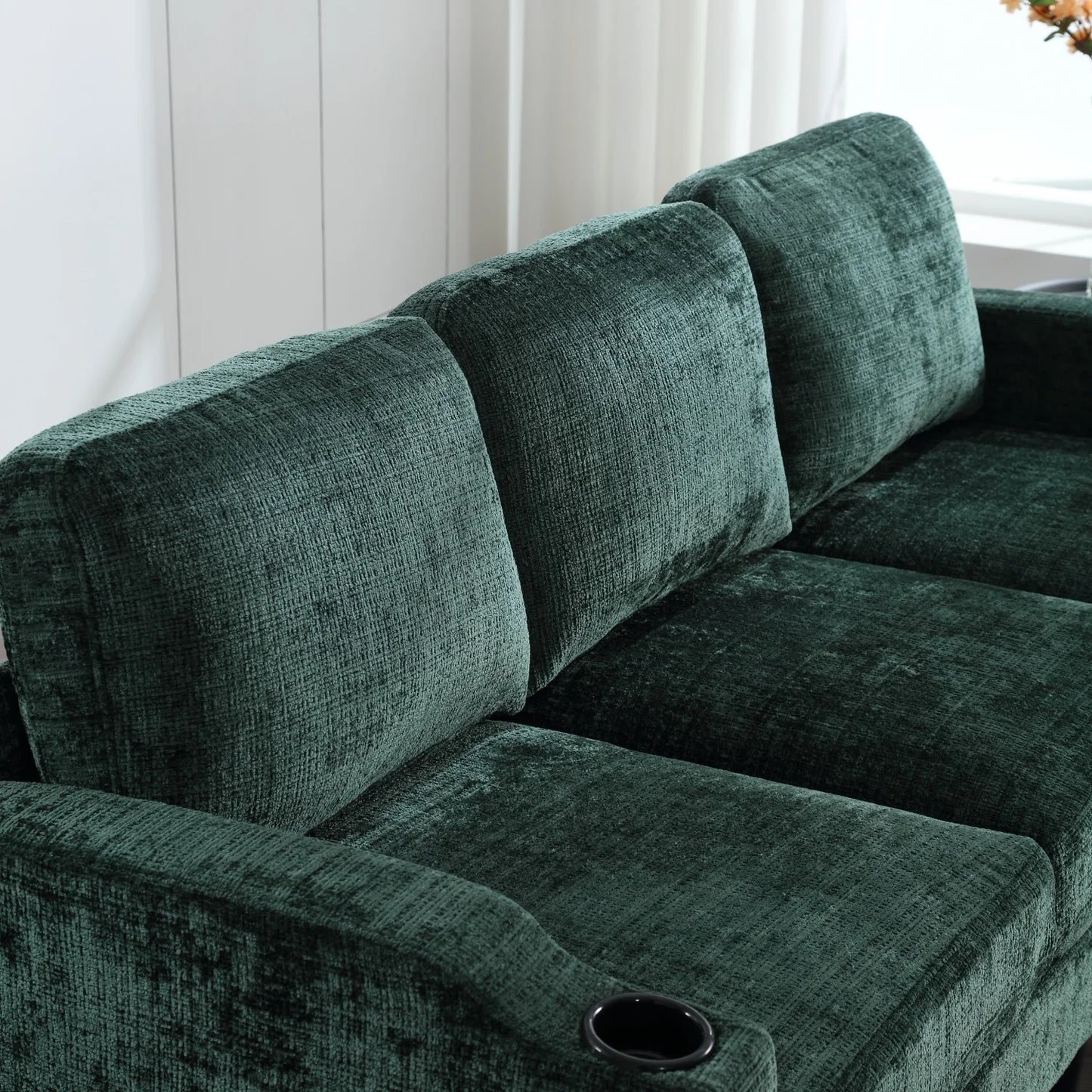 Cosiva Armonia – Canapé 4 places en chenille avec rangement intégré